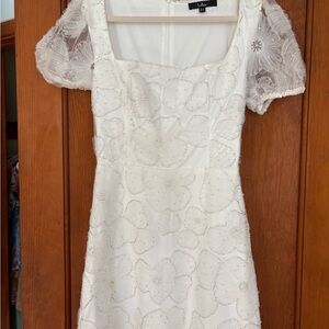 Lulu's White Floral Mini Dress
